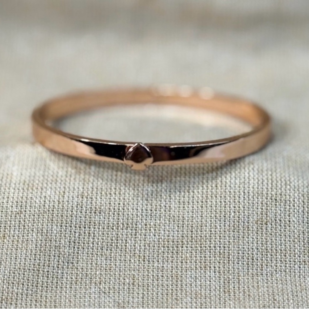 Kate Spade Heritage Spade Thin Metal Button Bangle rose gold